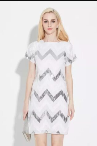 80S COSTUME WHITE SILVER DRESS LADIES