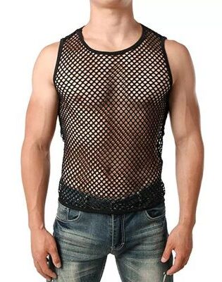 80S MESH VEST FISHNET TOP ADULT