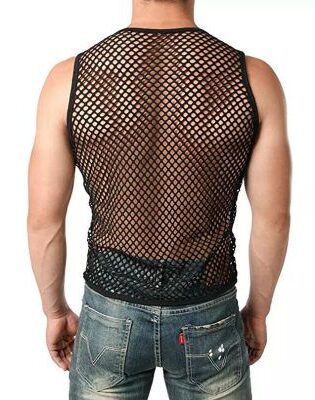 80S MESH VEST FISHNET TOP BACK ADULT