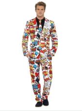 SUPER HERO COMIC BOOK STRIP SUIT