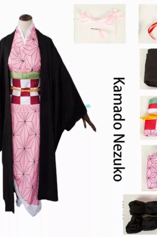ANIME DEMON SLAYER NEZUKO KAMANDO TEEN COSPLAY COSTUME