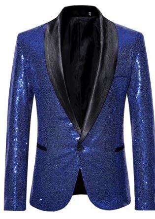 70S DISCO JACKET - BLUE SEQUIN