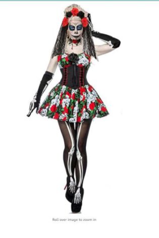 DAY OF THE DEAD LADIES DAY OF THE DEAD COSTUME RED ROSES
