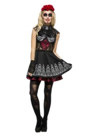 DAY OF THE DEAD LADIES DRESS COSTUME DAY OF THE DEAD