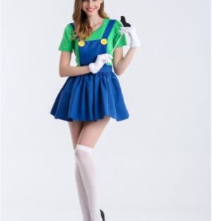 GAMING LADIES LUIGI COSTUME MARIO BROS