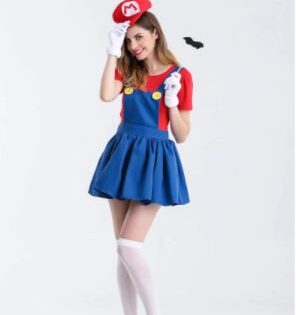 GAMING LADIES MARIO COSTUME MARIO BROS