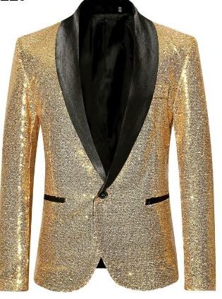 70S DISCO JACKET -GOLD SEQUIN