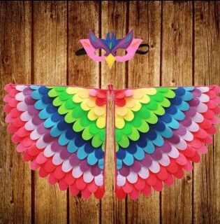 KIDS BOOK CHARACTERS MULTICOLOUR BIRD WINGS MASKS