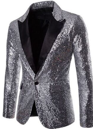 70S DISCO JACKET - SILVER SEQUIN