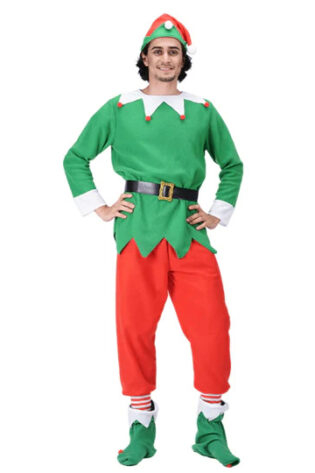 XMAS ELF MAN DRESS ADULT