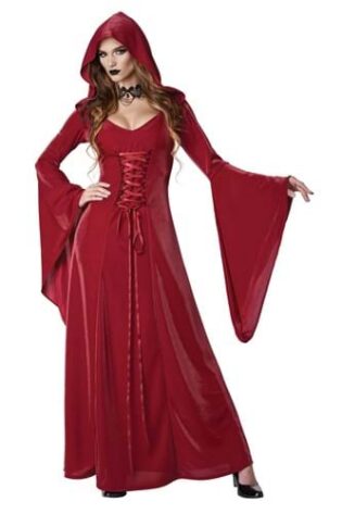XMAS RED CRIMSON ROBE COSTUME ADULT