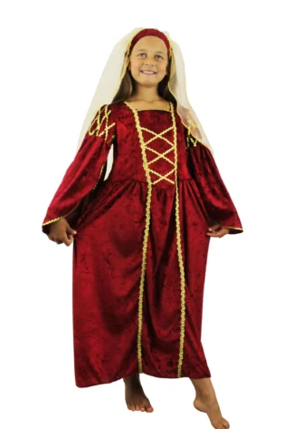 KIDS BOOK CHARACTERS TUDOR PRINCESS RED MEDIEVAL SCALED