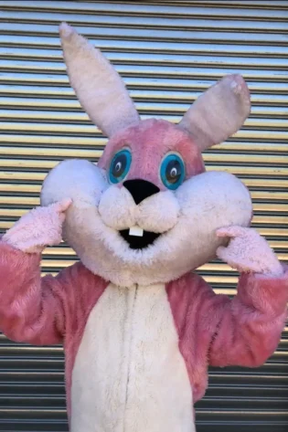 EASTER BUNNY MASCOT PINK 5
