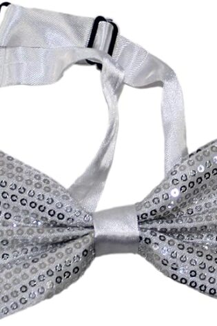 SILVER SEQUANCE BOW TIE