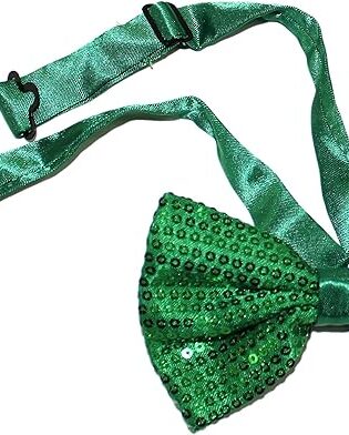 GREEN SEQUANCE BOW TIE