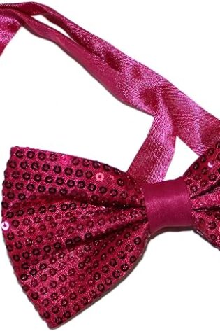 BRIGHT PINK SEQUANCE BOW TIE
