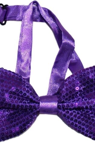 PURPLE SEQUANCE BOW TIE