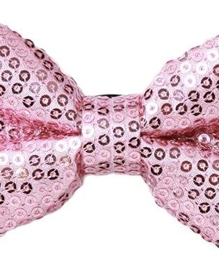 LIGHT PINK SEQUANCE BOW TIE