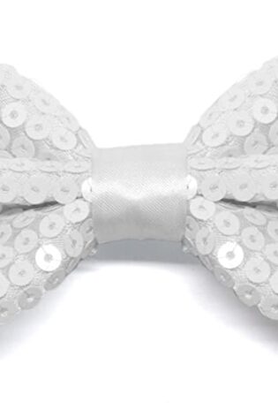 WHITE SEQUANCE BOW TIE