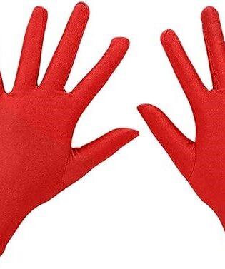 RED PLAIN GLOVES  MEDIUM