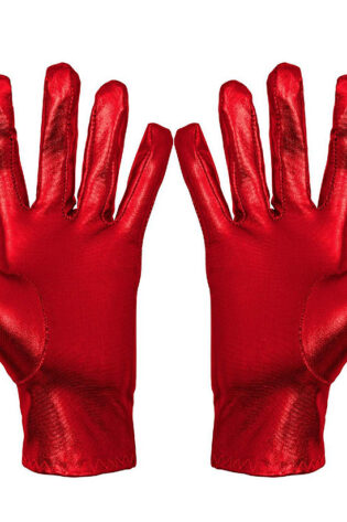 RED MATALIC GLOVES  MEDIUM