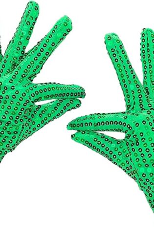 GREEN SEQUENCED SHORT GLOVES