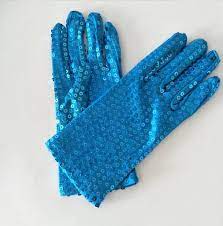 TURQUOISE  SEQUENCED SHORT GLOVES