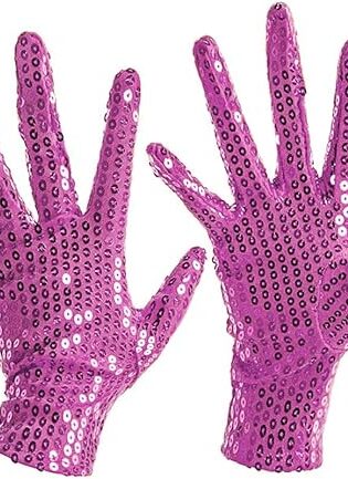 PINK SEQUENCED SHORT GLOVES