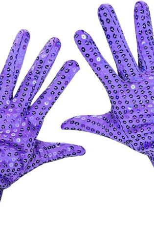 PURPLE SEQUENCED SHORT GLOVES