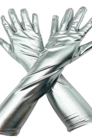 LONG SILVER MATALIC GLOVES