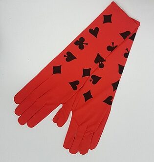 LONG RED PLAYING CARD GLOVES