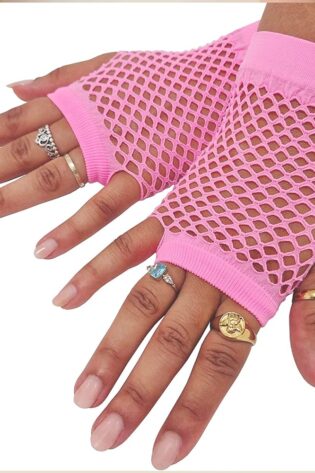 SHORT NET GLOVES LIGHT PINK