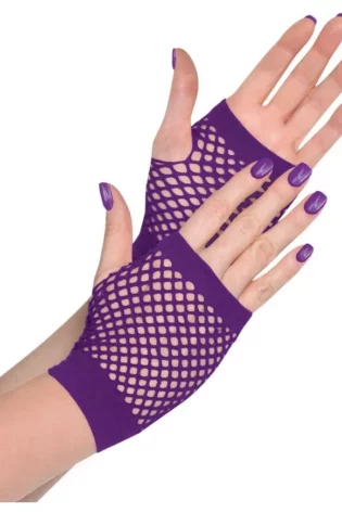 SHORT NET GLOVES PURPLE