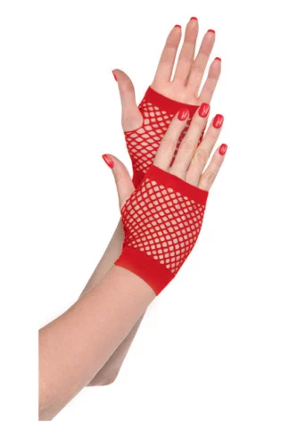 SHORT NET GLOVES RED
