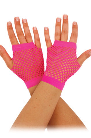 SHORT NET GLOVES LUMO PINK