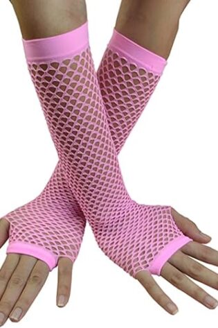 LONG NET GLOVES LIGHT PINK
