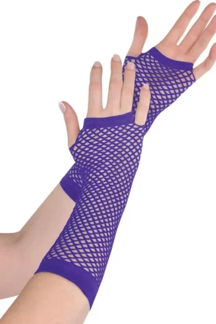 LONG NET GLOVES PURPLE