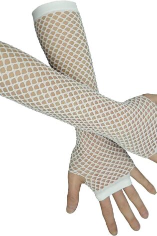 LONG NET GLOVES WHITE