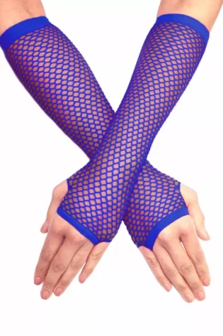 LONG  NET GLOVES ROYAL BLUE