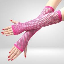 LONG NET GLOVES LUMO PINK
