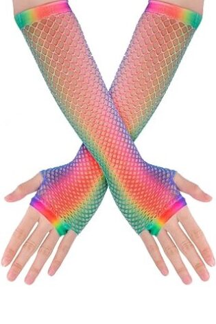 LONG NET GLOVES RAINBOW