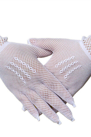 FISHNET WHITE  GLOVES