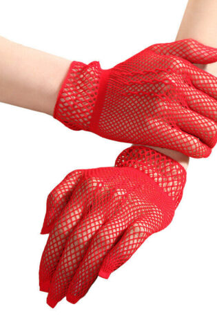 FISHNET RED GLOVES