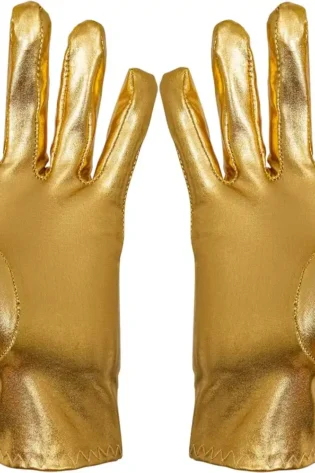 GOLD METALLIC GLOVES MEDIUM