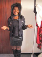 1980S PUNK ROCK DRESS AND LEATHER JACKET - LADIES AND 1980S ACCESSORIES - BLACK PUNK ROCK WIG