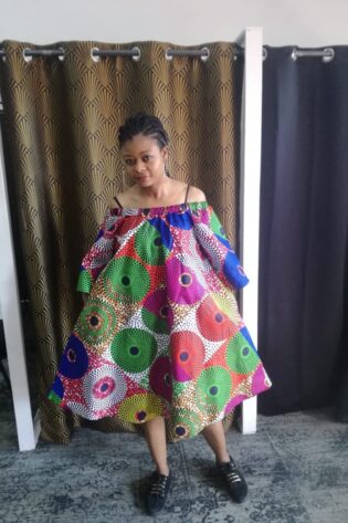 AFRICAN HERITAGE AFROPOLITAN MULTICOLOURSHWE SHWE DRESS -LADIES