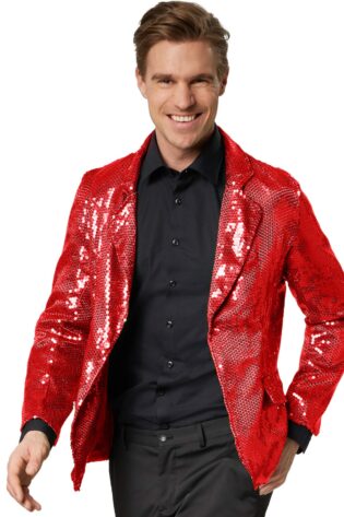 70S DISCO JACKET - RED SEQUIN