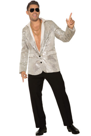 70S DISCO JACKET - SILVER SEQUIN
