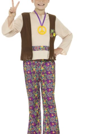 1960S WOODSTOCK HIPPY SHIRT AND HIPPY PANTS AND FRINGED WAISTCOAT - BOYS AND 1960S ACCESSORIES - 1960S HEADBAND