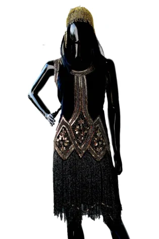 GOLD SEQUINNED FLAPPER DRESS